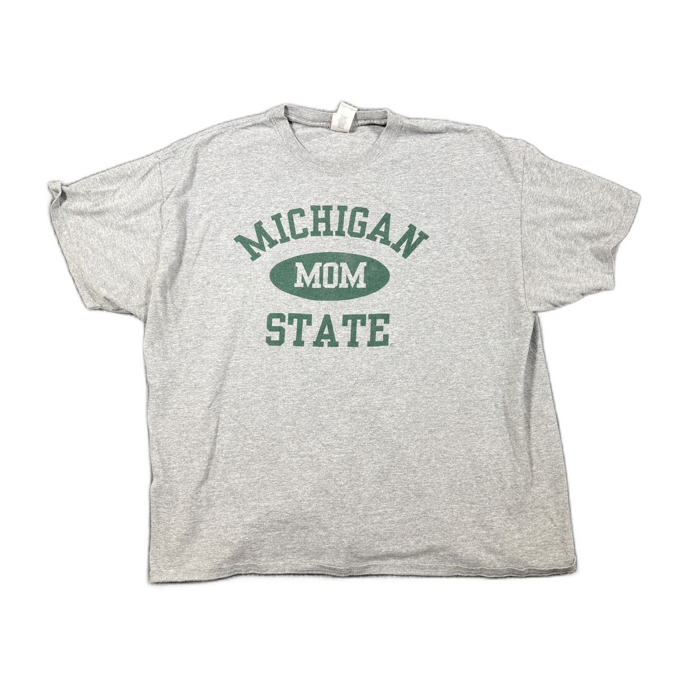 Gildan Michigan State Spartans Mom Graphic T Shirt Gray Womens 2XL MSU
